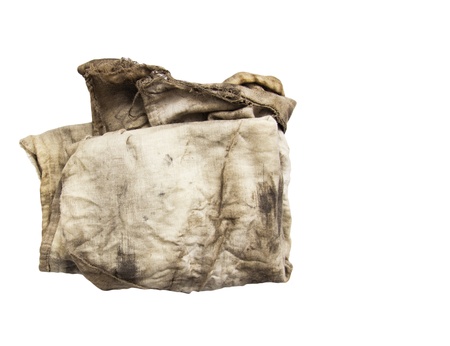 dirty rag on a white backgroundの写真素材