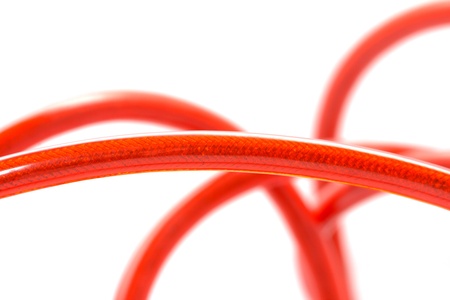 red wire on a white background. macroの写真素材