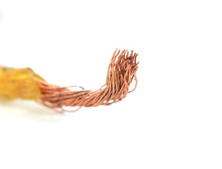 copper wire on a white background. macroの写真素材