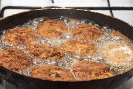 cutlets fried in a panの写真素材