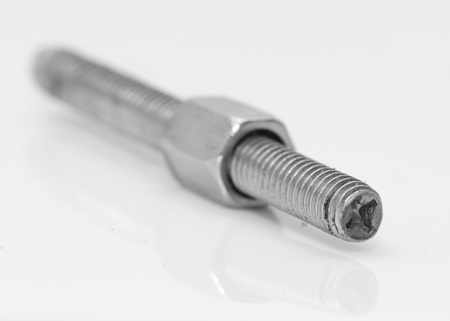 bolt and nut on a white background. macroの写真素材