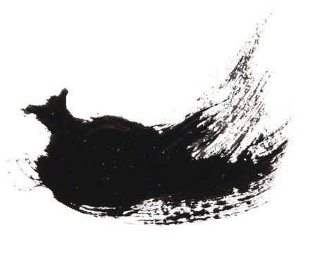 black gouache on white background.の写真素材