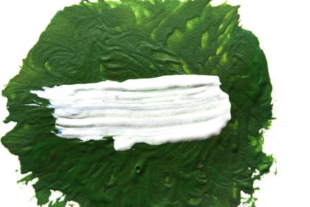 green gouache on white backgroundの写真素材