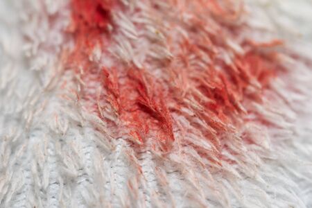 blood on a white clothの写真素材