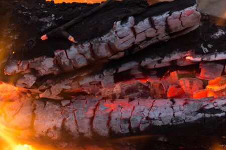 burning charcoal in the backgroundの写真素材