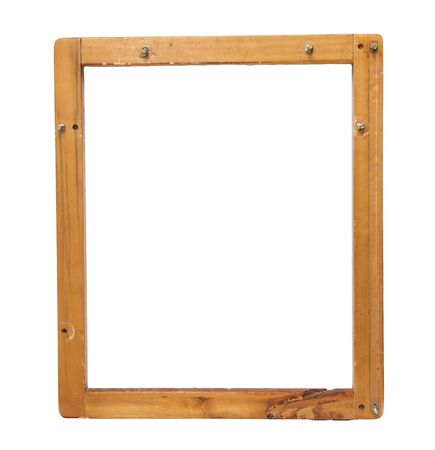 wood frame on white backgroundの写真素材