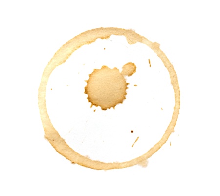 Coffee cup rings isolated on a white background.の写真素材