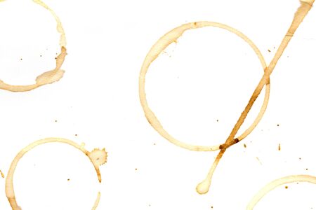 Coffee cup rings isolated on a white background.の写真素材