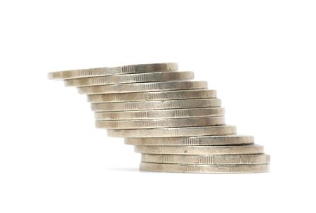 stack of coins isolated on a white background