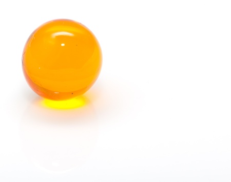 ball of fish oil on a white background. macroの写真素材