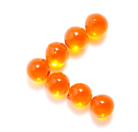 ball of fish oil on a white background. macroの写真素材