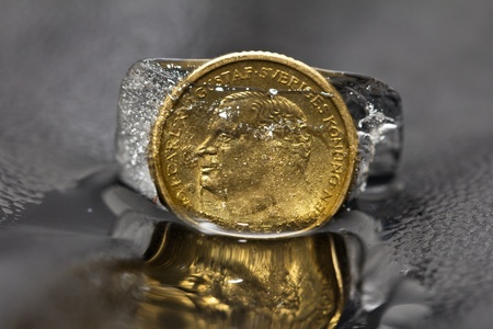 coin in the ice