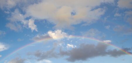 rainbow in the sky on the natureの写真素材