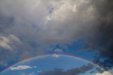 rainbow in the sky on the natureの写真素材