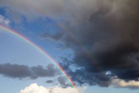 rainbow in the sky on the natureの写真素材