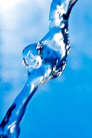 water on a blue background