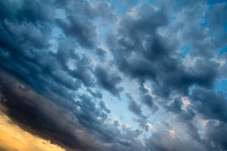 beautiful clouds at sunset as background