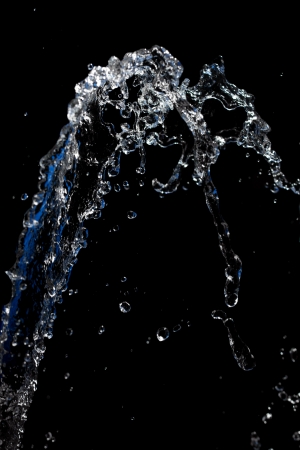 water on black backgroundの写真素材