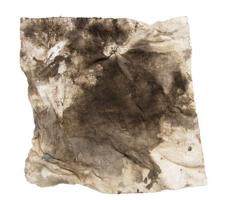dirty rag on a white backgroundの写真素材