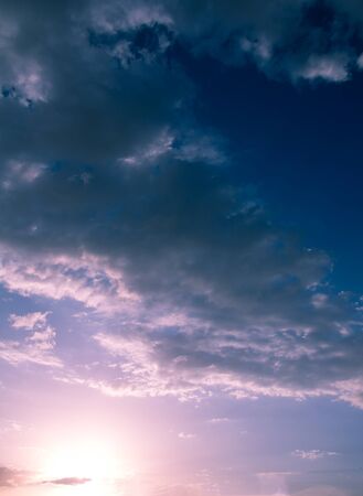 beautiful clouds in the sky at sunsetの写真素材