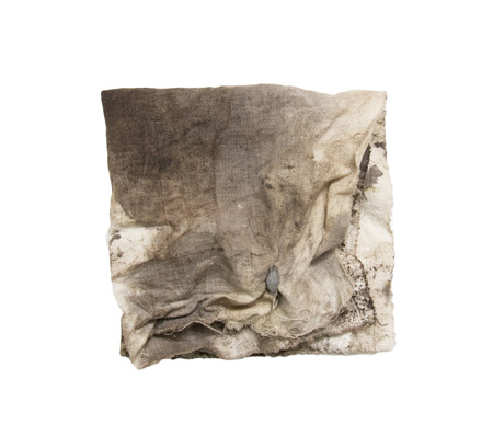 dirty rag on a white backgroundの写真素材