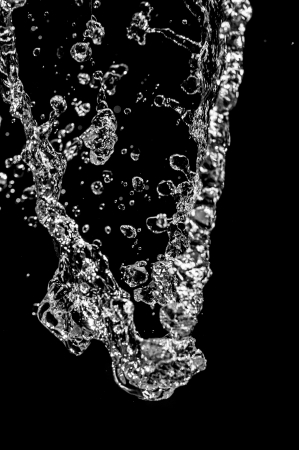 water on black backgroundの写真素材
