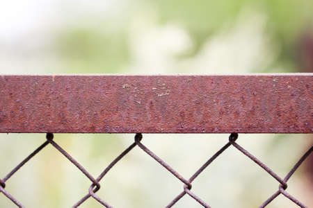 rusty metal fenceの写真素材