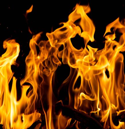 abstract background of fire flames on a black background
