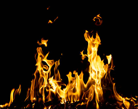 abstract background. fire flames on a black backgroundの写真素材