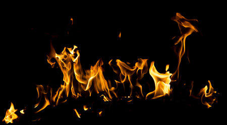 flame fire on black background