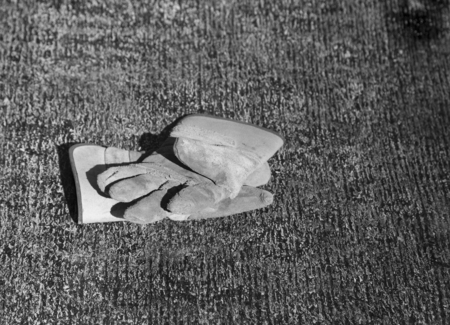 old construction glovesの写真素材