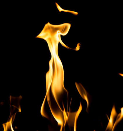 flame fire on black background