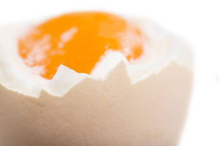 egg with yolk on white background
