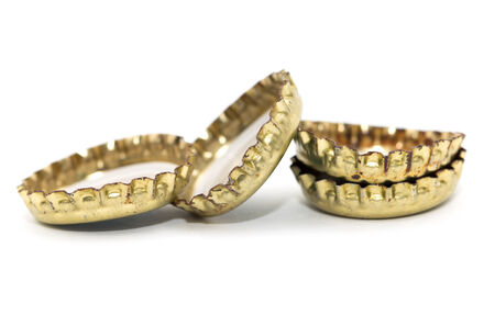 bottle cap with a beer. macroの写真素材