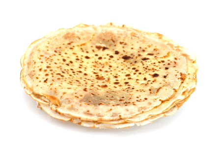 fried pancakes on white backgroundの写真素材