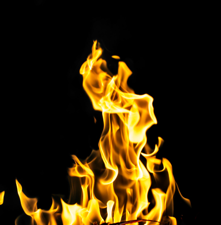 flame fire on black background