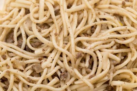 pasta with meatの写真素材