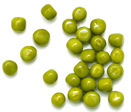 green peas on a white background. macroの写真素材