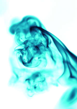 blue smoke on white backgroundの写真素材