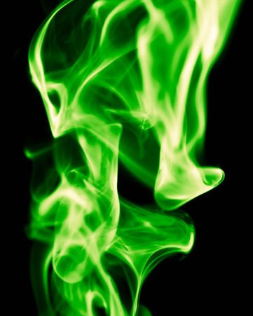 green smoke on black backgroundの写真素材