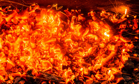 abstract background of burning coalsの写真素材