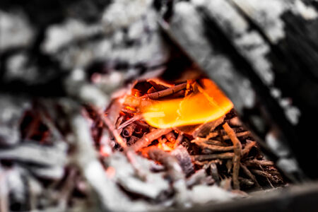 abstract background of burning coalsの写真素材