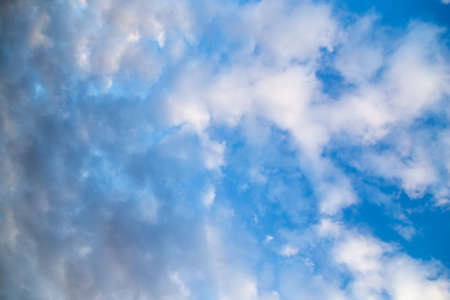 Beautiful clouds on a blue sky as backgroundの写真素材