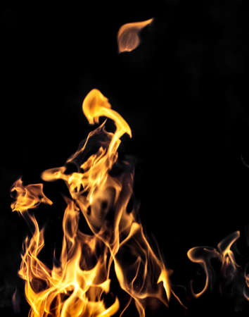flame fire on black background