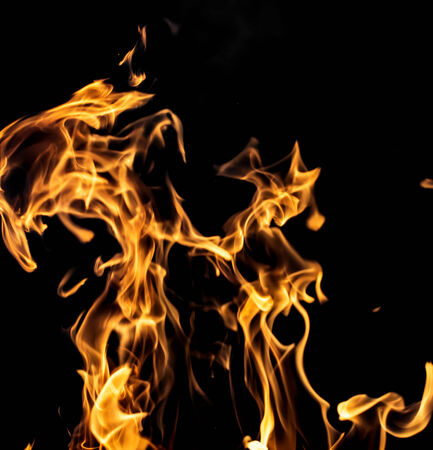 flame fire on black background