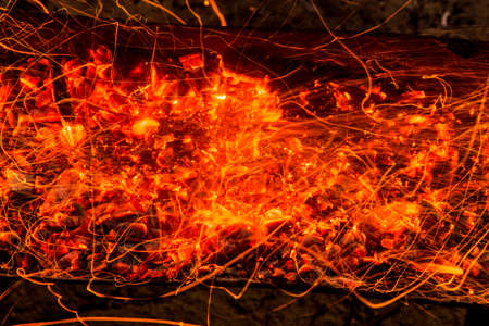 background from the burning charcoalの写真素材