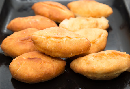 cakes fried in a panの写真素材
