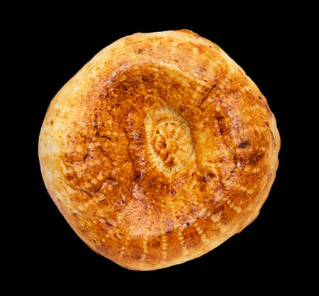 tortilla bread on a black backgroundの写真素材