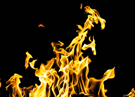 flame fire on black background