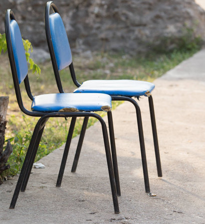 blue chairの写真素材